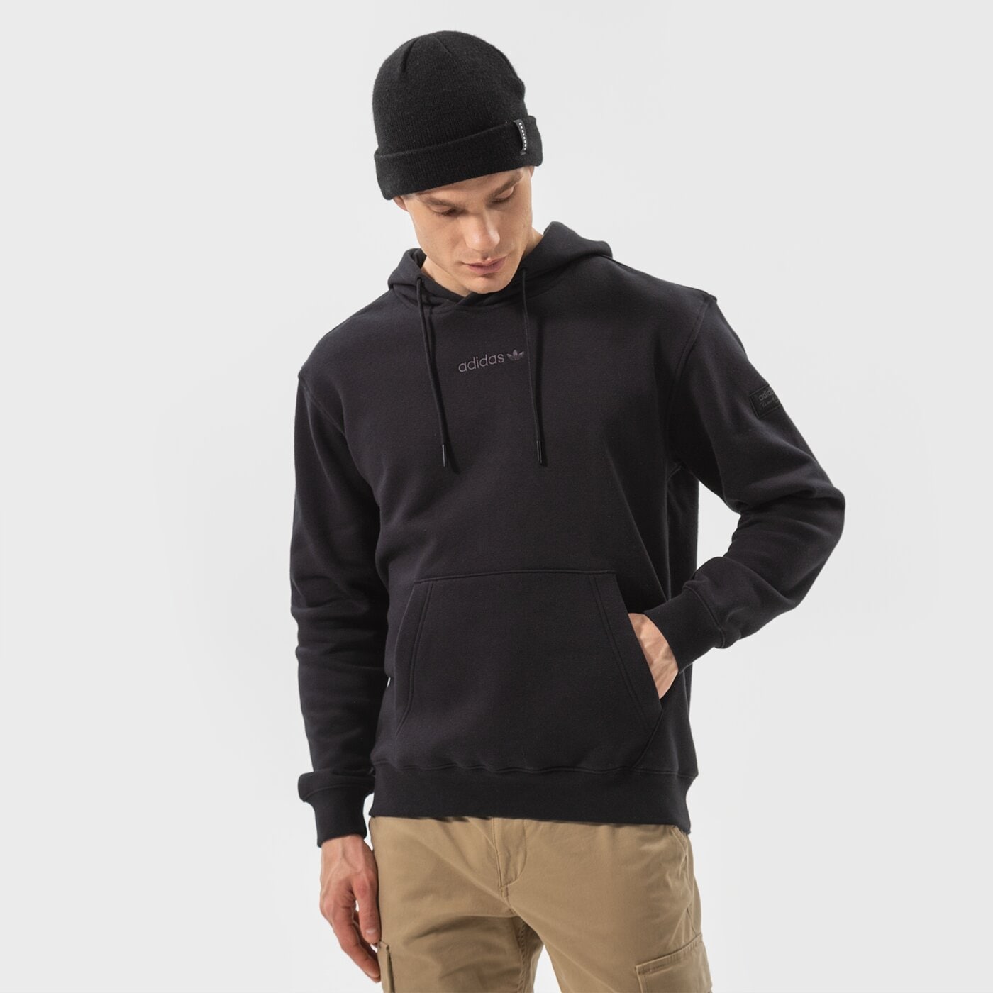 Мъжки суичър ADIDAS СУИТЧЪР С КАЧУЛКА TREFOIL LINEAR LABEL HOODIE hm2655 цвят черен