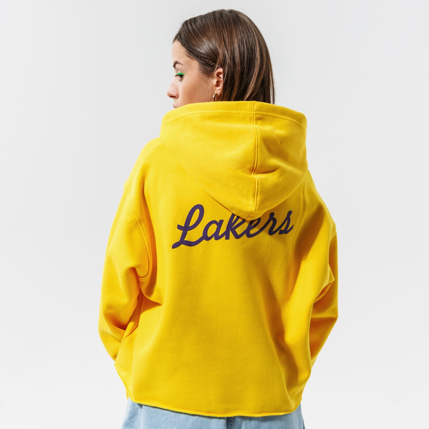 Дамски суичър NIKE СУИТЧЪР С КАЧУЛКА LAL W NK PO FLC ESSNTL NBA db1469-728 цвят жълт