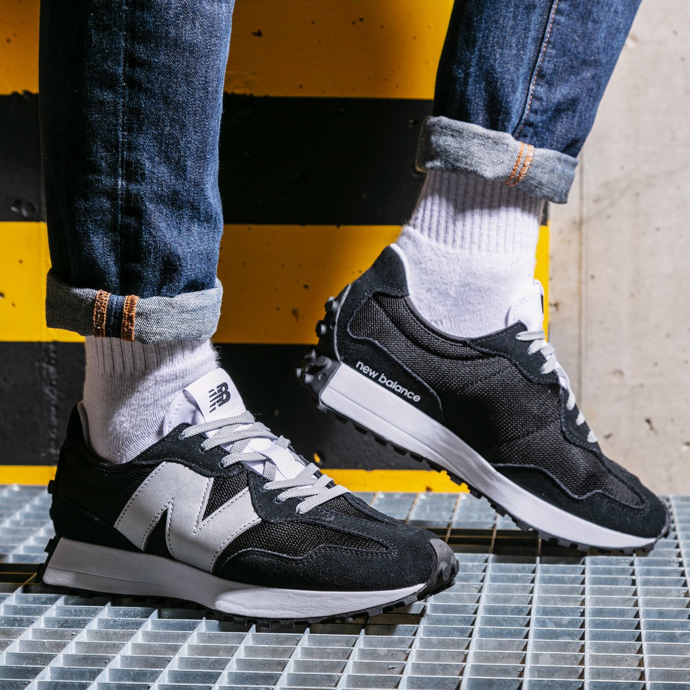NEW BALANCE 327 MS327MM1 Мъжки Цвят черен Модни Маратонки Обувки New ...