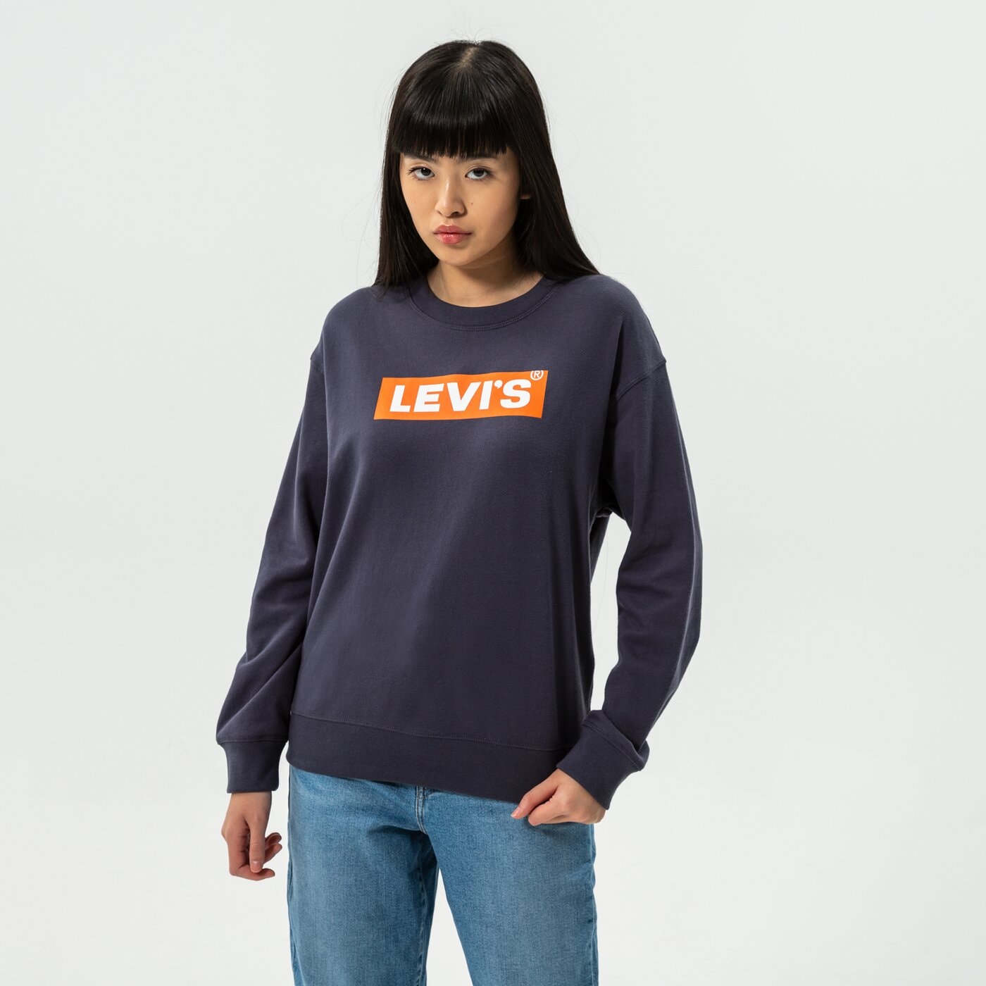 Дамски суичър LEVI'S СУИТЧЪР GRAPHIC STANDARD CREW 18686-0061 цвят тъмносин