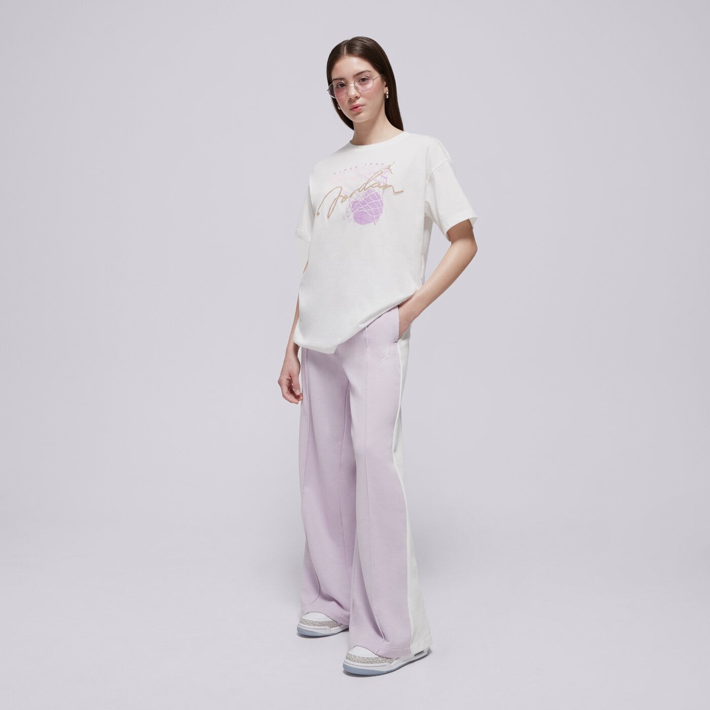 Детски панталони JORDAN ПАНТАЛОНИ JDG KSA FT PANT GIRL 45d816-p6i цвят виолетов