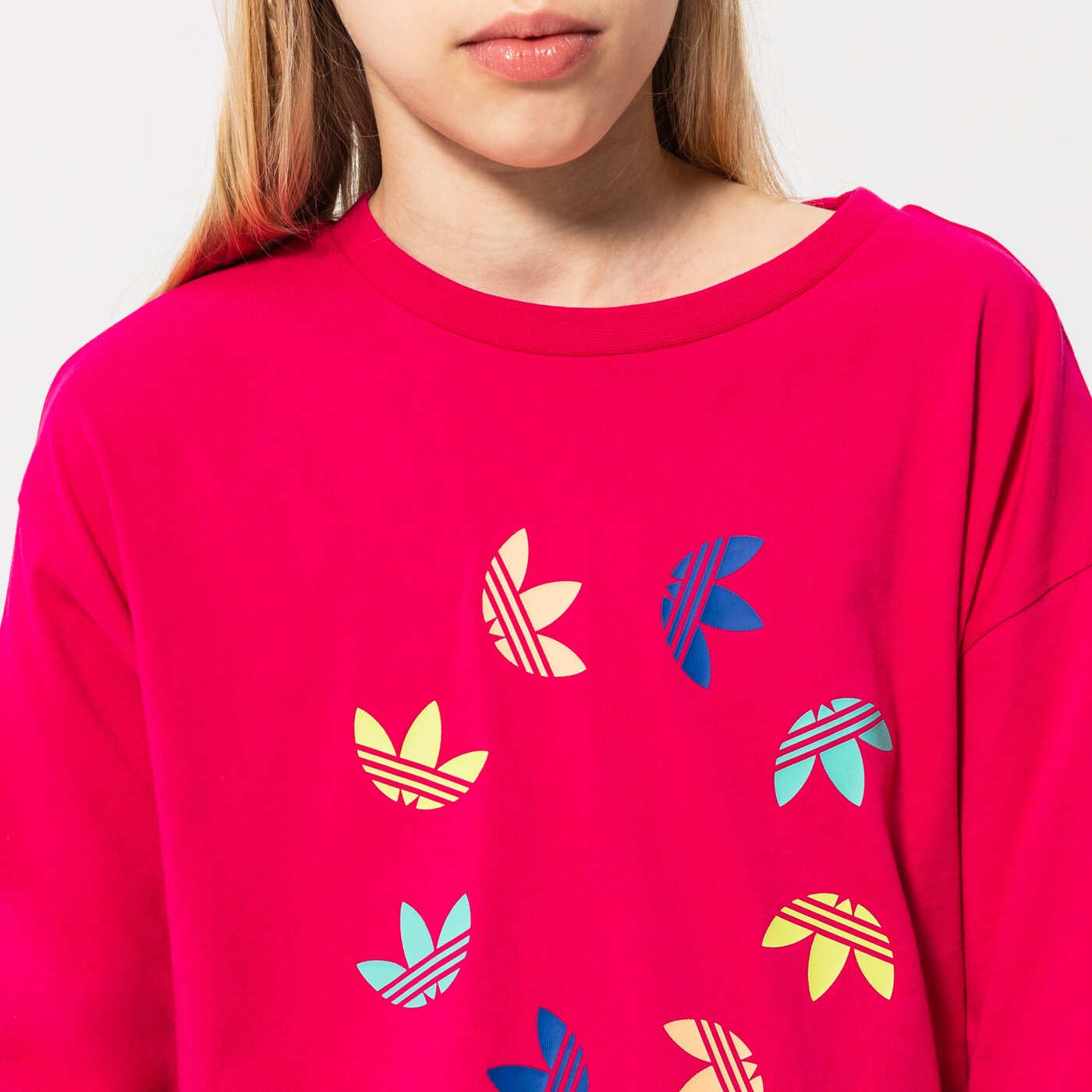 Детска тениска ADIDAS ТЕНИСКА CROPPED TEE GIRL he4776 цвят розов