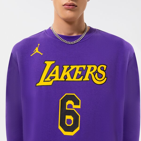 Мъжки суичър NIKE СУИТЧЪР LAL M NK FLC CREW N&N CTS ST NBA dn4718-504 цвят виолетов