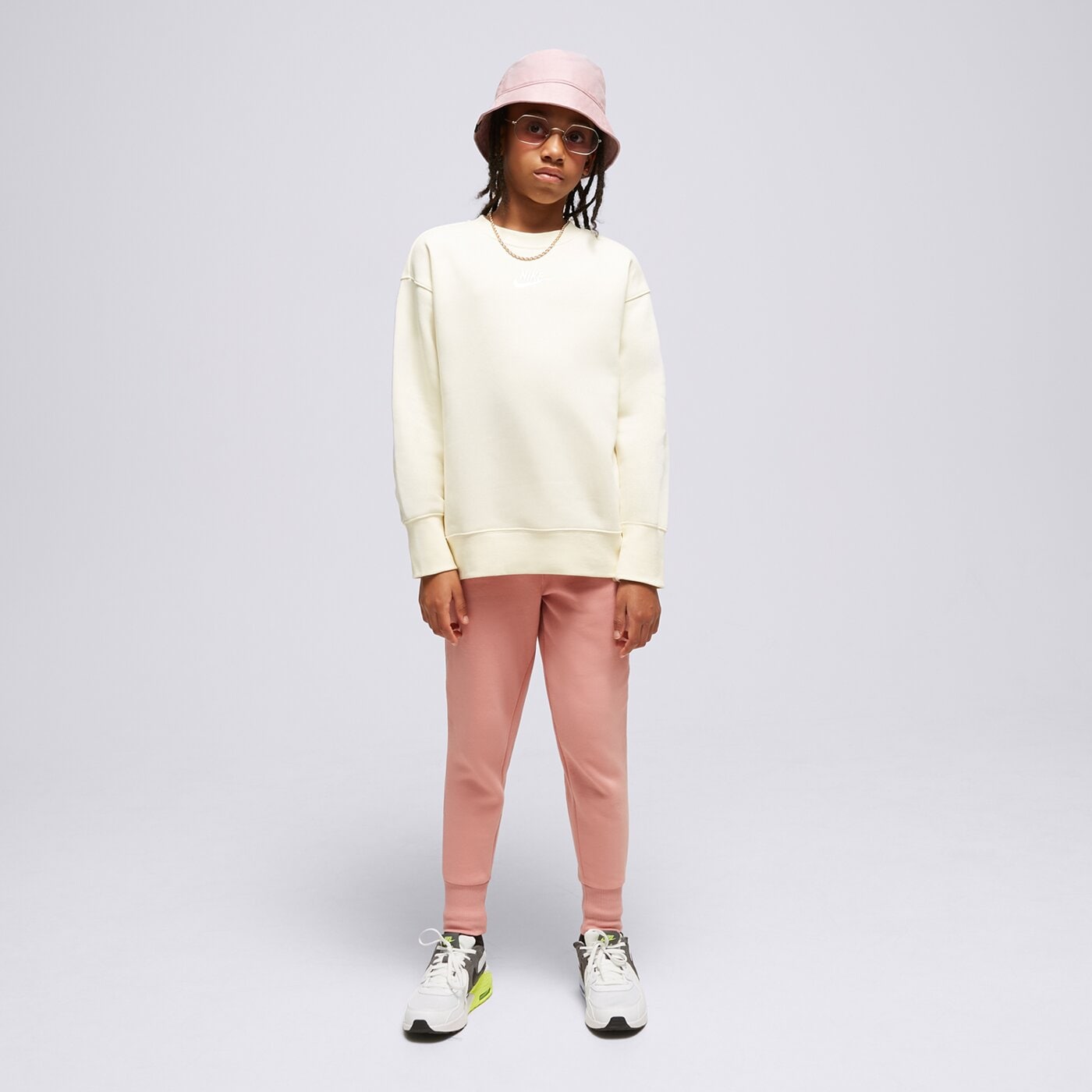 Детски суичър NIKE СУИТЧЪР G NSW CLUB FLC BF CREW LBR dd7473-114 цвят бял