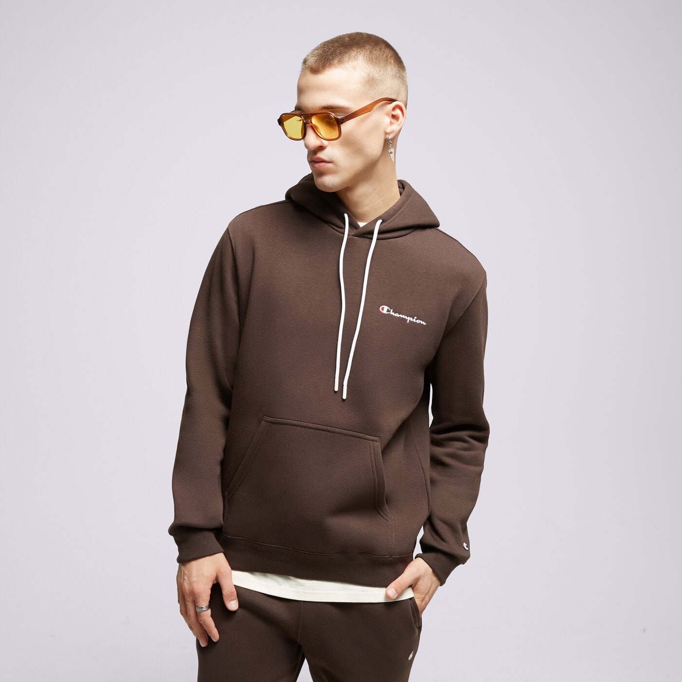 Мъжки суичър CHAMPION СУИТЧЪР С КАЧУЛКА HOODED SWEATSHIRT 219208ms548 цвят кафяв