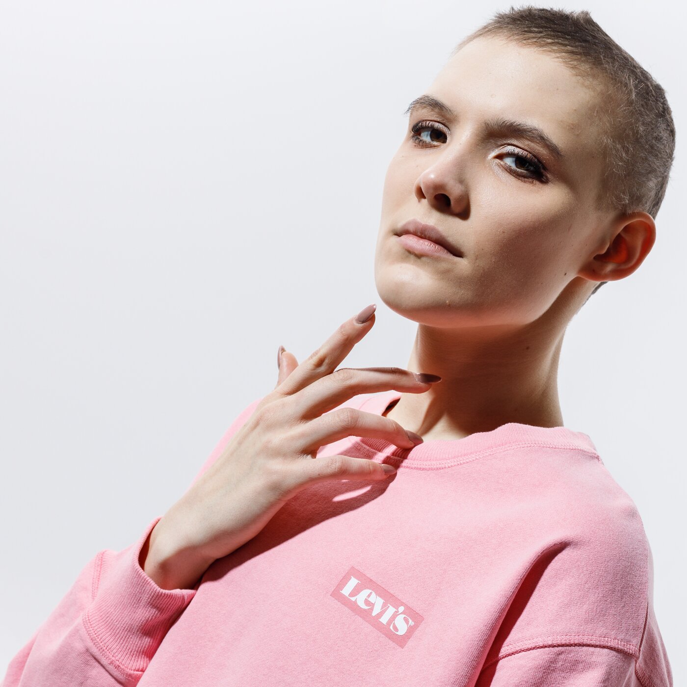 Дамски суичър LEVI'S СУИТЧЪР GRAPHIC STANDARD CREW 18686-0019 цвят розов