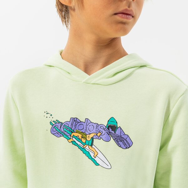 Детски суичър ADIDAS СУИТЧЪР С КАЧУЛКА HOODIE BOY hf7436 цвят зелен