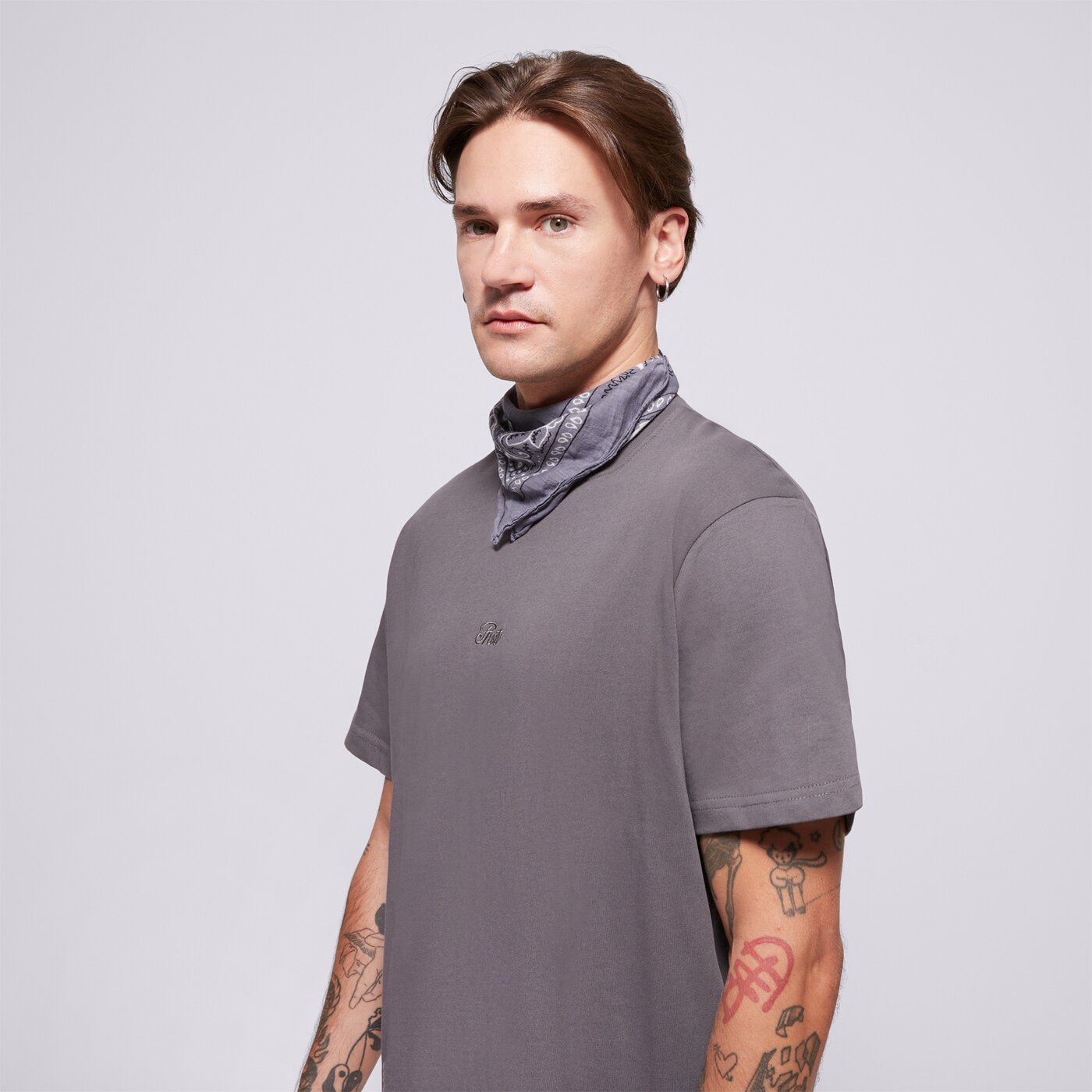 Мъжка тениска PROSTO  ТЕНИСКА ESSENTIAL GRAPHITE kl242mtee1223 цвят сив