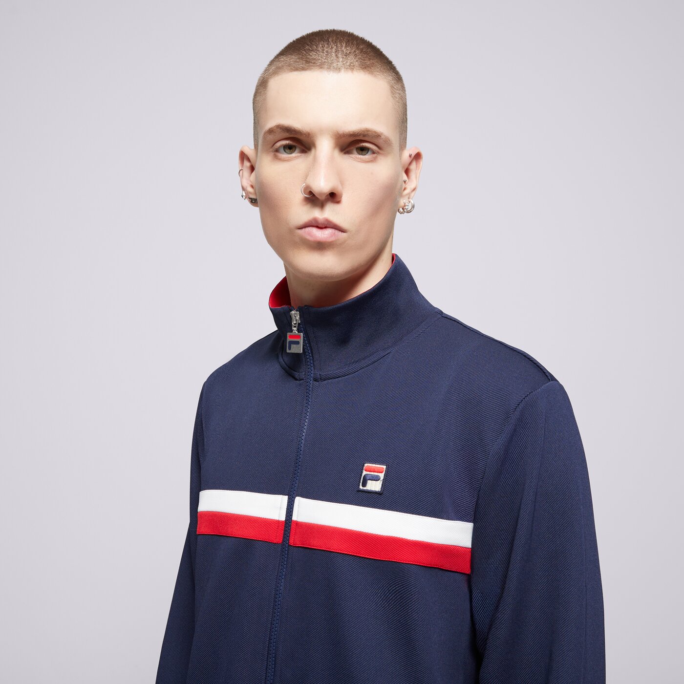 Мъжки суичър FILA СУИТЧЪР СЪС ЗАКОПЧАВАНЕ   COLOUR BLOCK TRACK JACKET ss25mh015410 цвят тъмносин