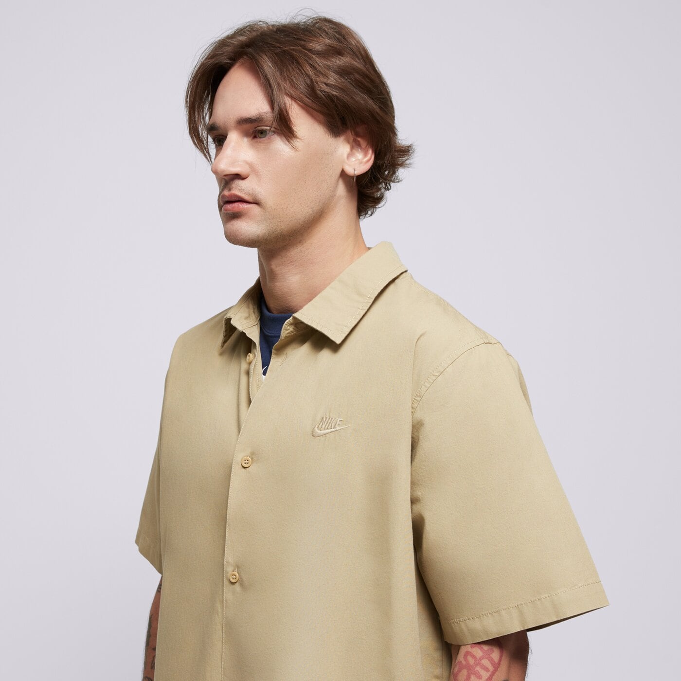 NIKE РИЗА M NK CLUB SS BTN SHIRT WSH hj2029-297 цвят бежов