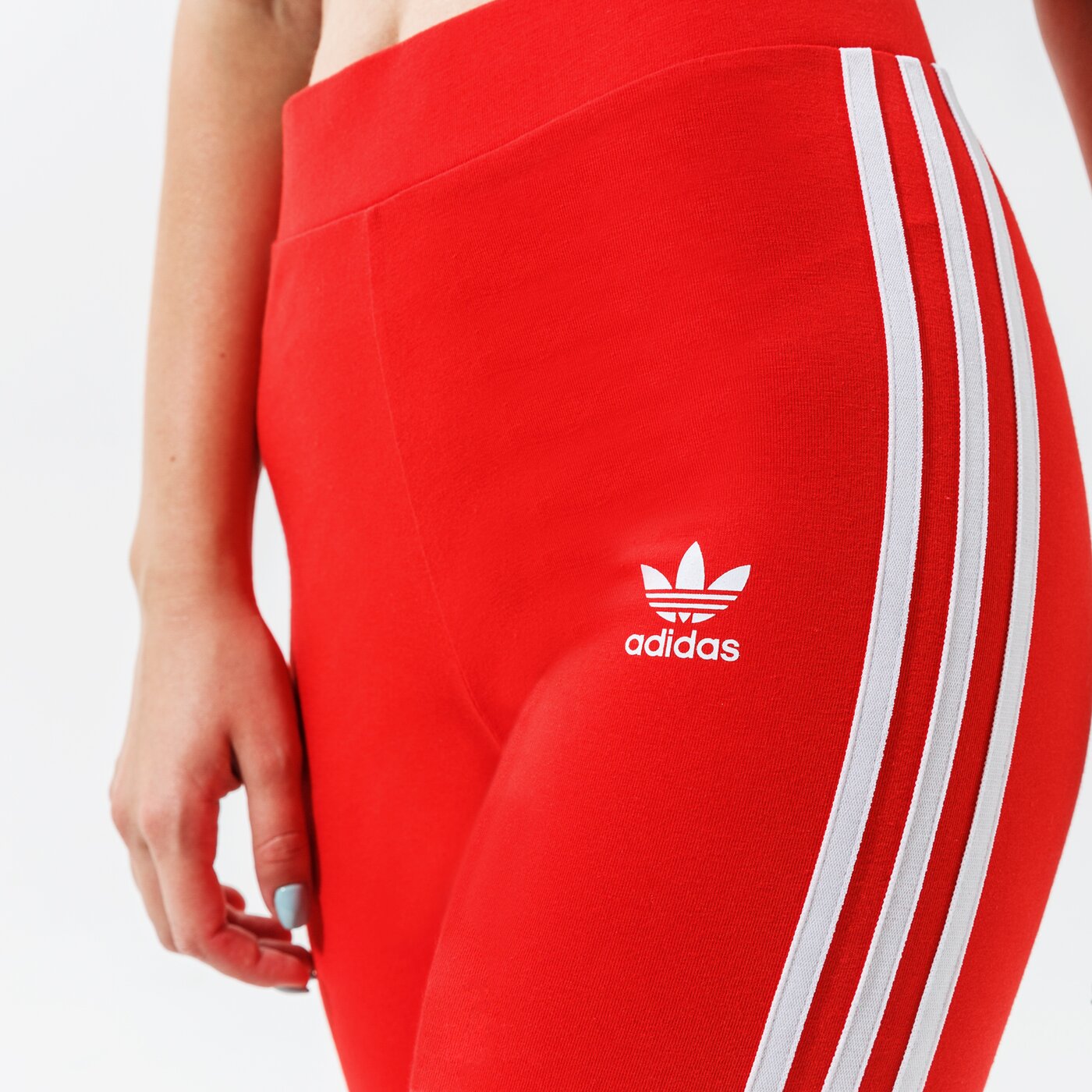 Дамски панталони ADIDAS КЛИН 3 STRIPES TIGHT h09428 цвят червен