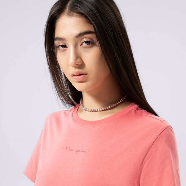 Дамска тениска CHAMPION ТЕНИСКА CREWNECK CROP ТЕНИСКА 115683ps171 цвят розов