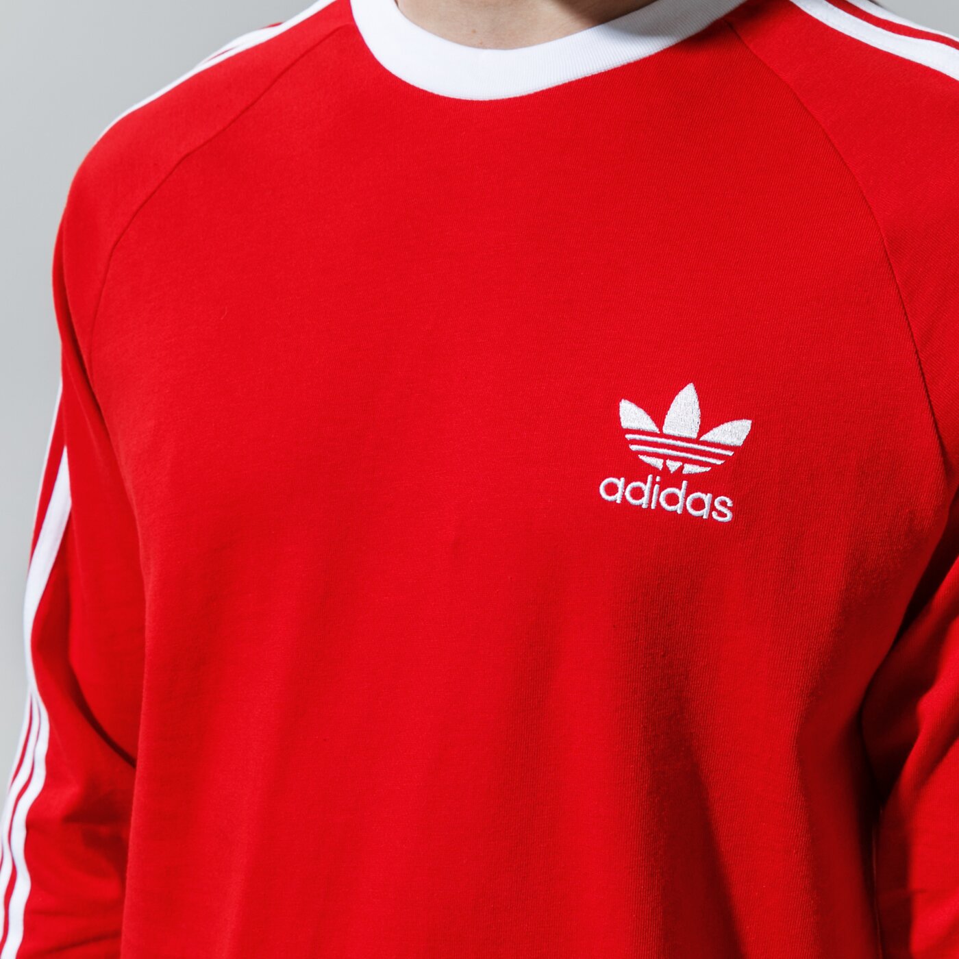 Мъжка тениска ADIDAS ТЕНИСКА 3-STRIPES LS T gn3489 цвят червен