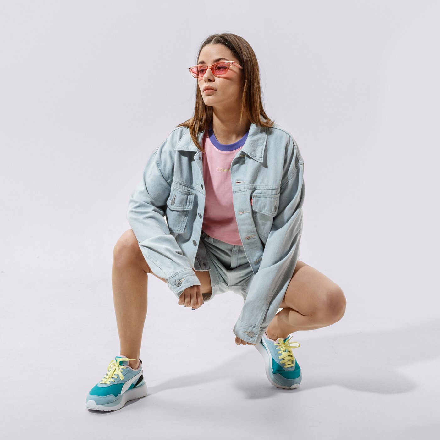 Дамска тениска CHAMPION ТЕНИСКА CREWNECK CROPТОП 114329ps024 цвят многоцветен