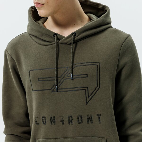 Мъжки суичър CONFRONT СУИТЧЪР С КАЧУЛКА LOGO HOODY КАКИ  cf321blm31001 цвят каки