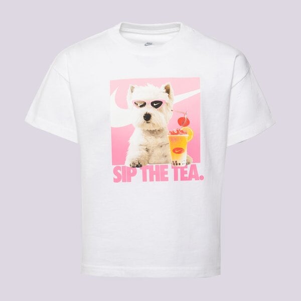 Детска тениска NIKE ТЕНИСКА G NSW PHOTO TEE GIRL hq2337-100 цвят бял