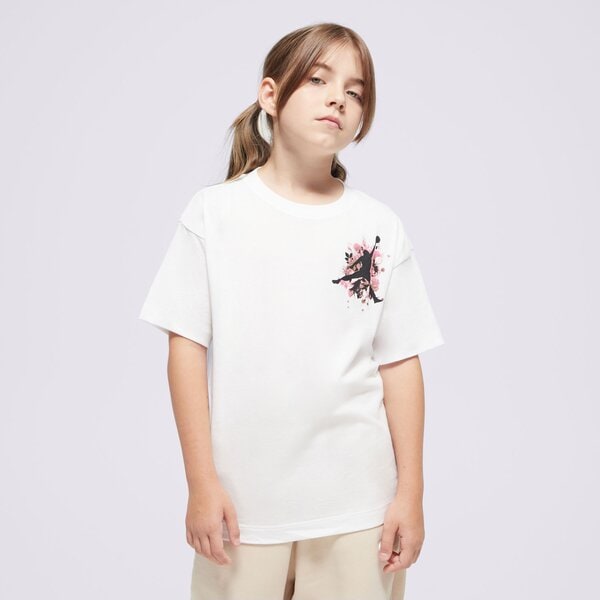 Детска тениска JORDAN ТЕНИСКА JDG FLORAL JUMPMAN SS TEE GIRL 45d450-001 цвят бял