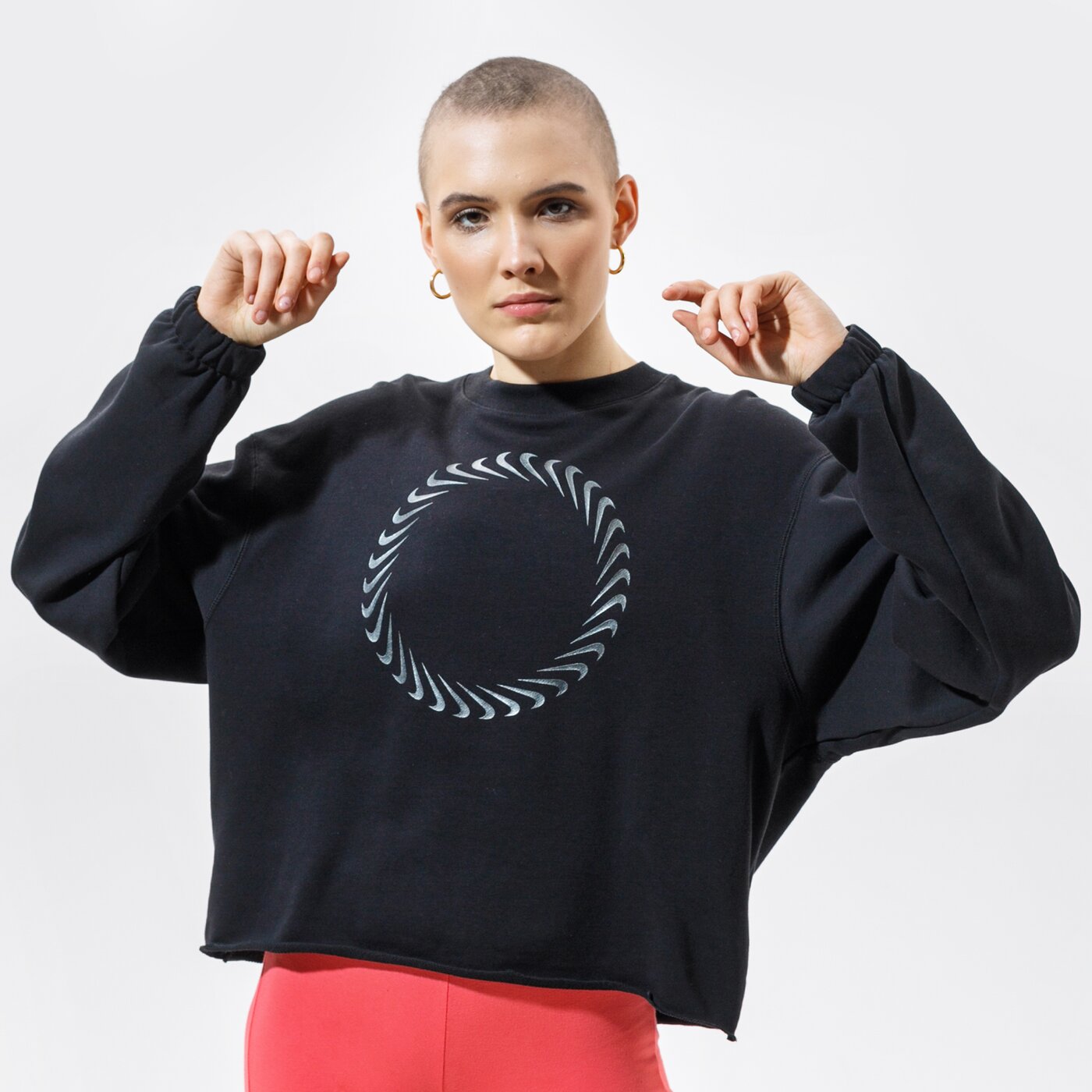 Дамски суичър NIKE СУИТЧЪР W NSW ICN CLASH CREW FT dc5497-010 цвят черен