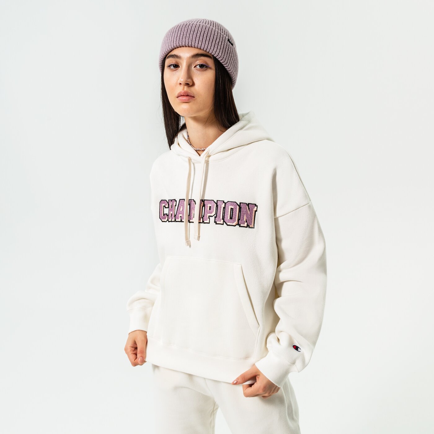 Дамски суичър CHAMPION СУИТЧЪР С КАЧУЛКА HOODED SWEATSHIRT 115370ys084 цвят бял