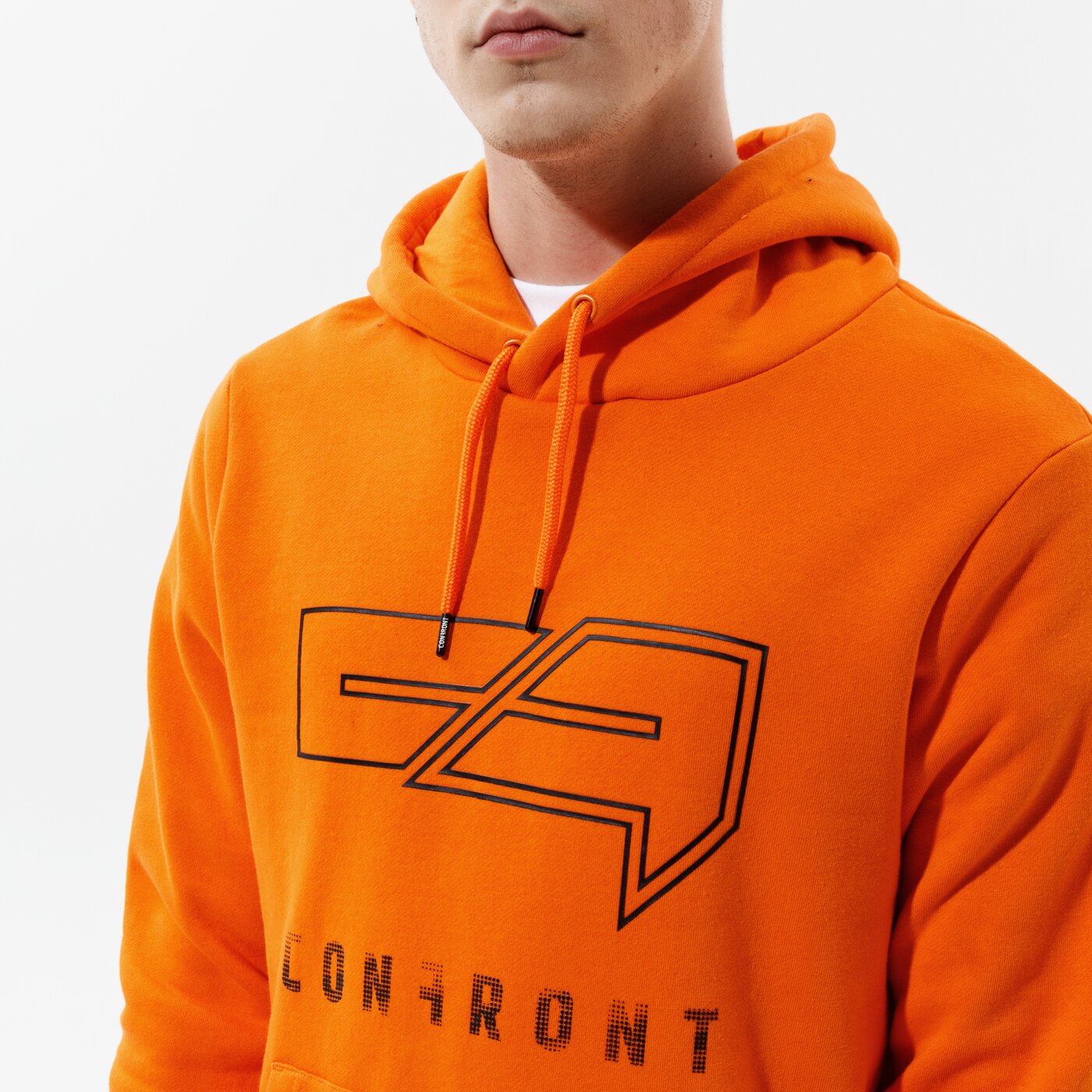 Мъжки суичър CONFRONT СУИТЧЪР С КАЧУЛКА BIG LOGO HOODY ORA cf121blm24004 цвят оранжев