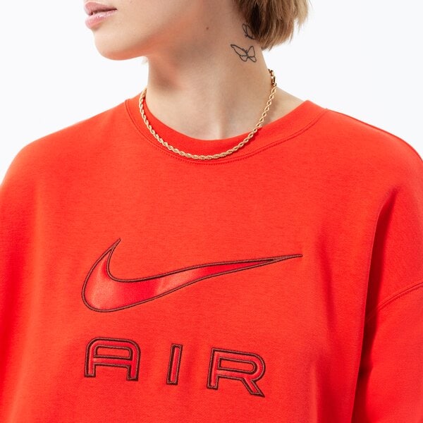 Дамски суичър NIKE AIR FLEECE CREW SWEATSHIRT dq6567-696 цвят червен