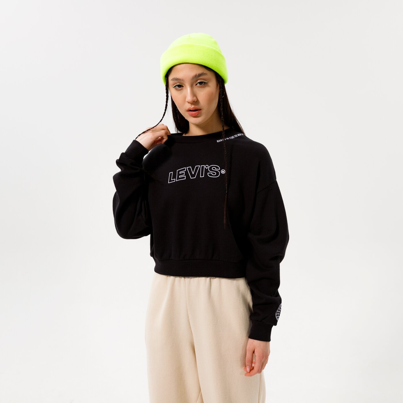 Дамски суичър LEVI'S СУИТЧЪР GRAPHIC LAUNDRY CREW a2643-0002 цвят черен