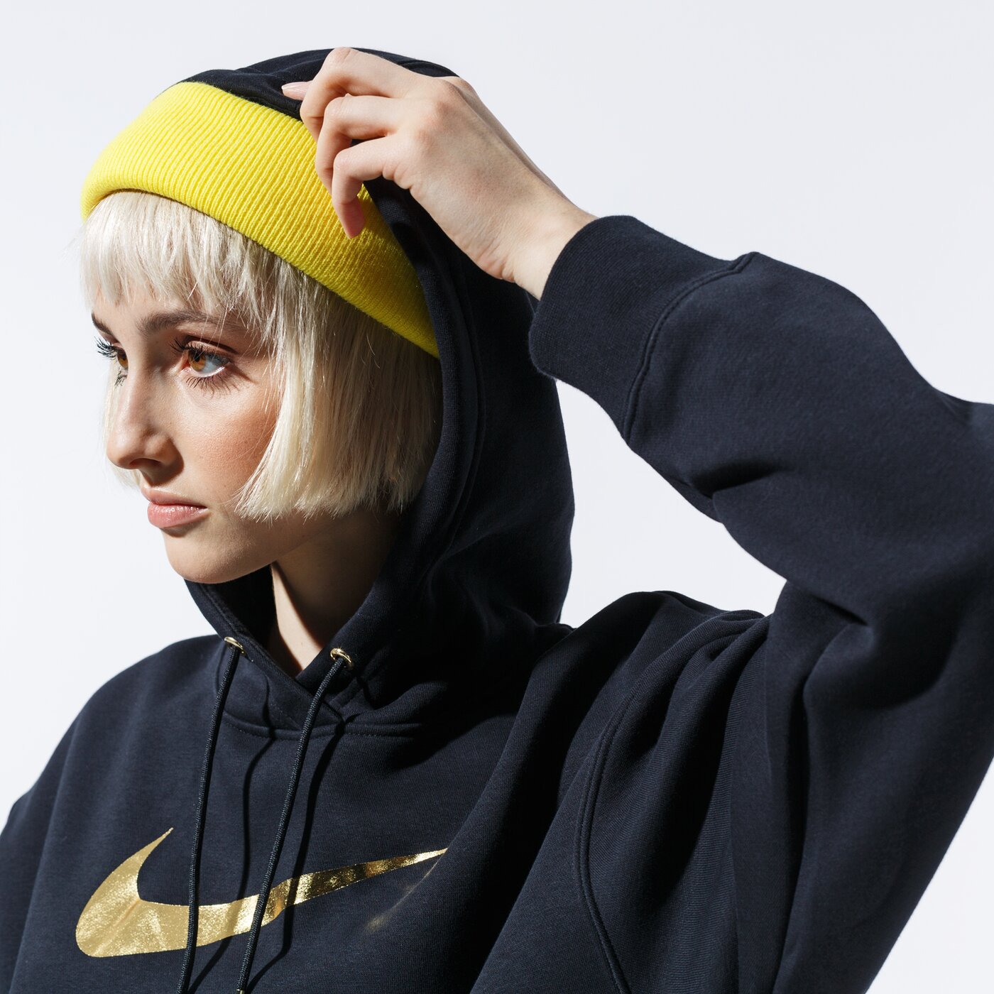 Дамски суичър NIKE СУИТЧЪР С КАЧУЛКА W NSW HOODIE BB OS SHINE bv4986-010 цвят черен