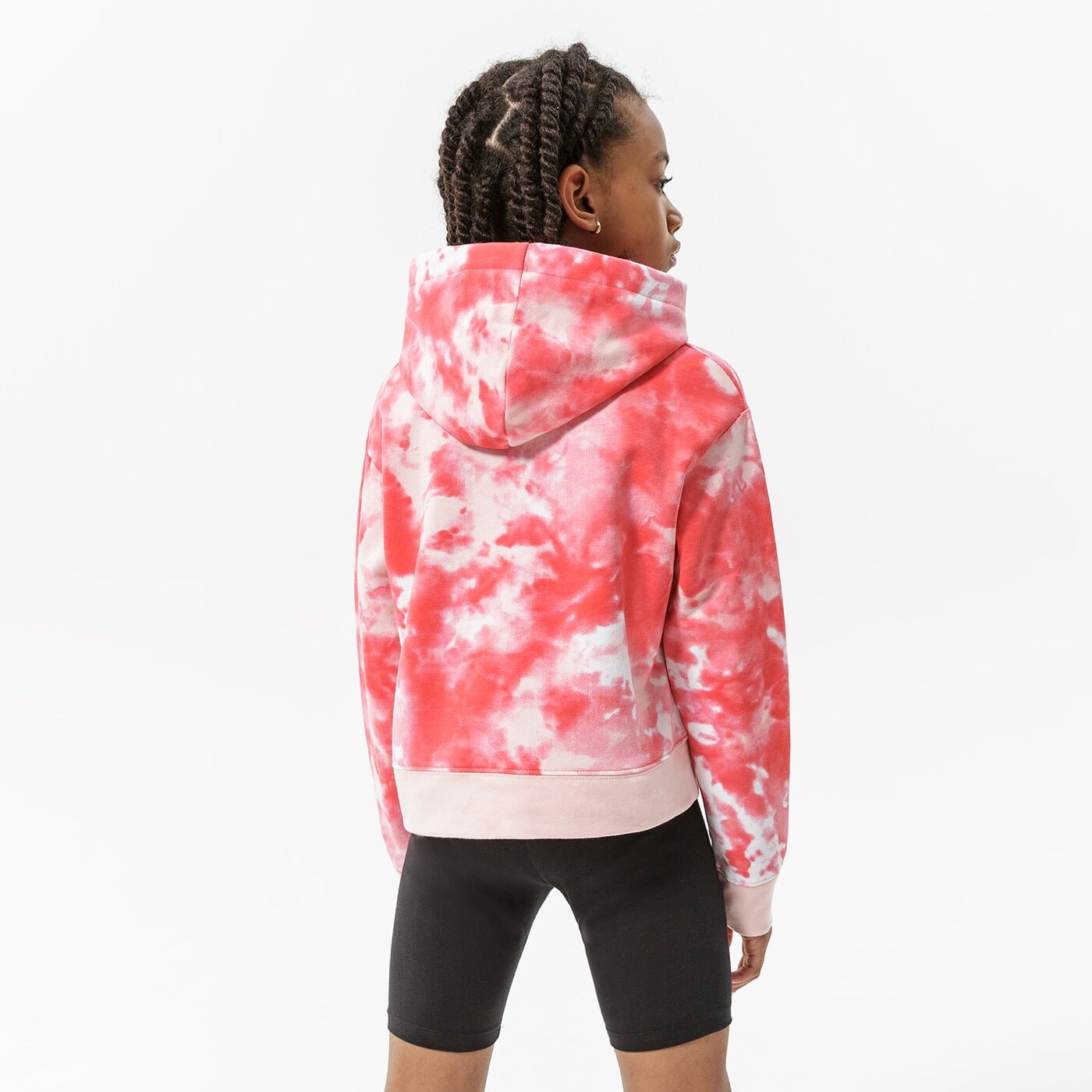 Детски суичър JORDAN СУИТЧЪР С КАЧУЛКА ESSENTIALS SMOKE DYE PO GIRL 45b324-x24 цвят розов