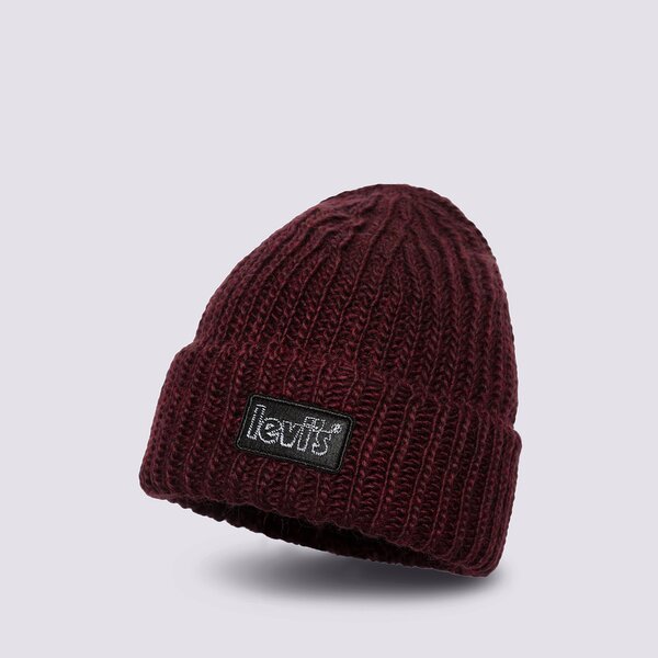 Дамска зимна шапка LEVI'S ШАПКА CHUNKY BEANIE d7257-0003 цвят бордо