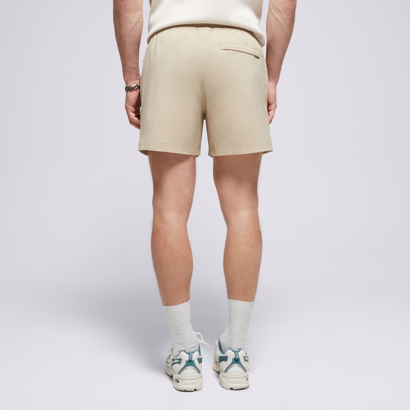 Мъжки къси панталони NEW BALANCE ШОРТИ ATHLETICS STRETCH WOVEN SHORT ms41517sot цвят бежов