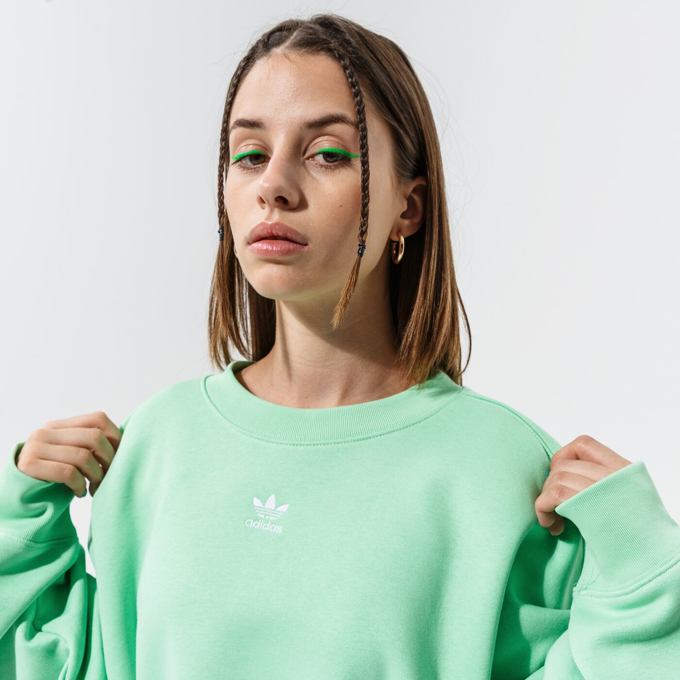 Дамски суичър ADIDAS СУИТЧЪР SWEATSHIRT h06656 цвят зелен