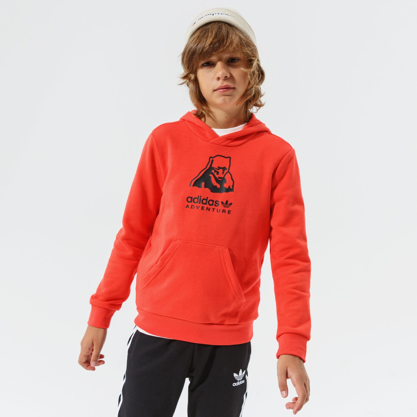 Детски суичър ADIDAS СУИТЧЪР С КАЧУЛКА HOODIE BOY h31226 цвят червен
