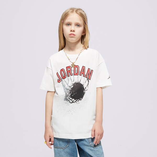 Детска тениска JORDAN ТЕНИСКА JORDAN HOOP STYLE SS TEE GIRL 45c991-782 цвят бял