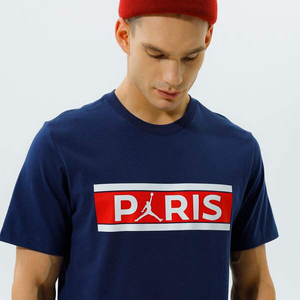 Мъжка тениска JORDAN ТЕНИСКА PARIS SAINT-GERMAIN WORDMARK db6510-410 цвят тъмносин