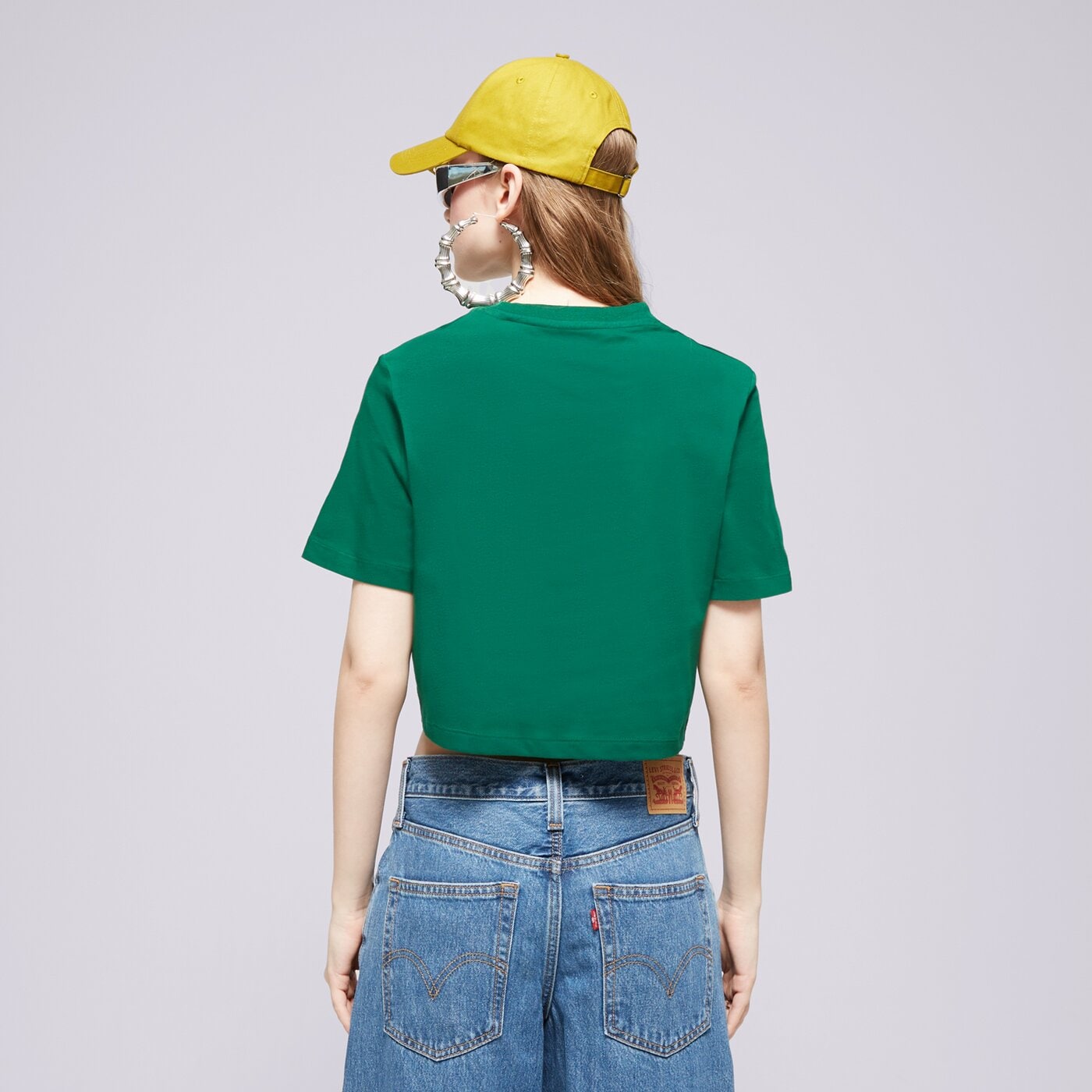 Дамска тениска REEBOK ТЕНИСКА REEBOK IDENTITY BIG LOGO CROP TEE 100076000 цвят зелен