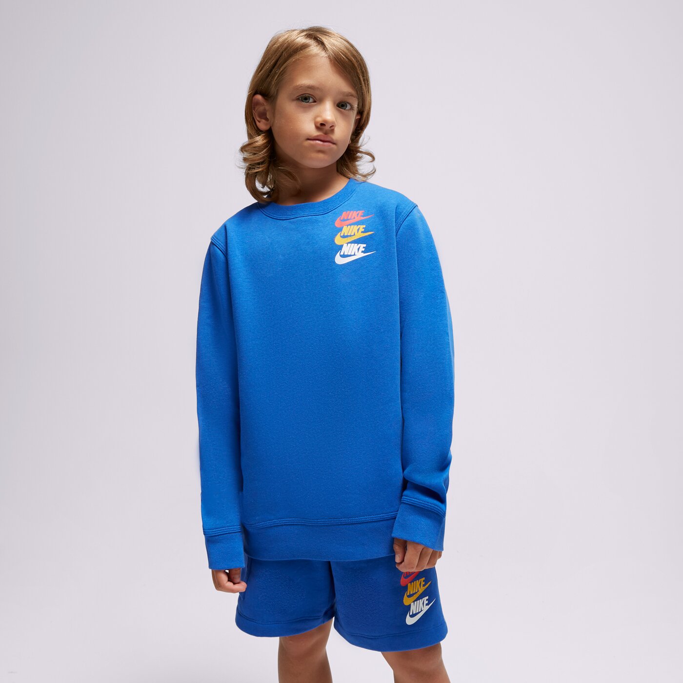 Детски суичър NIKE СУИТЧЪР С КАЧУЛКА B NSW SI FLC CREW BB fd1199-480 цвят син