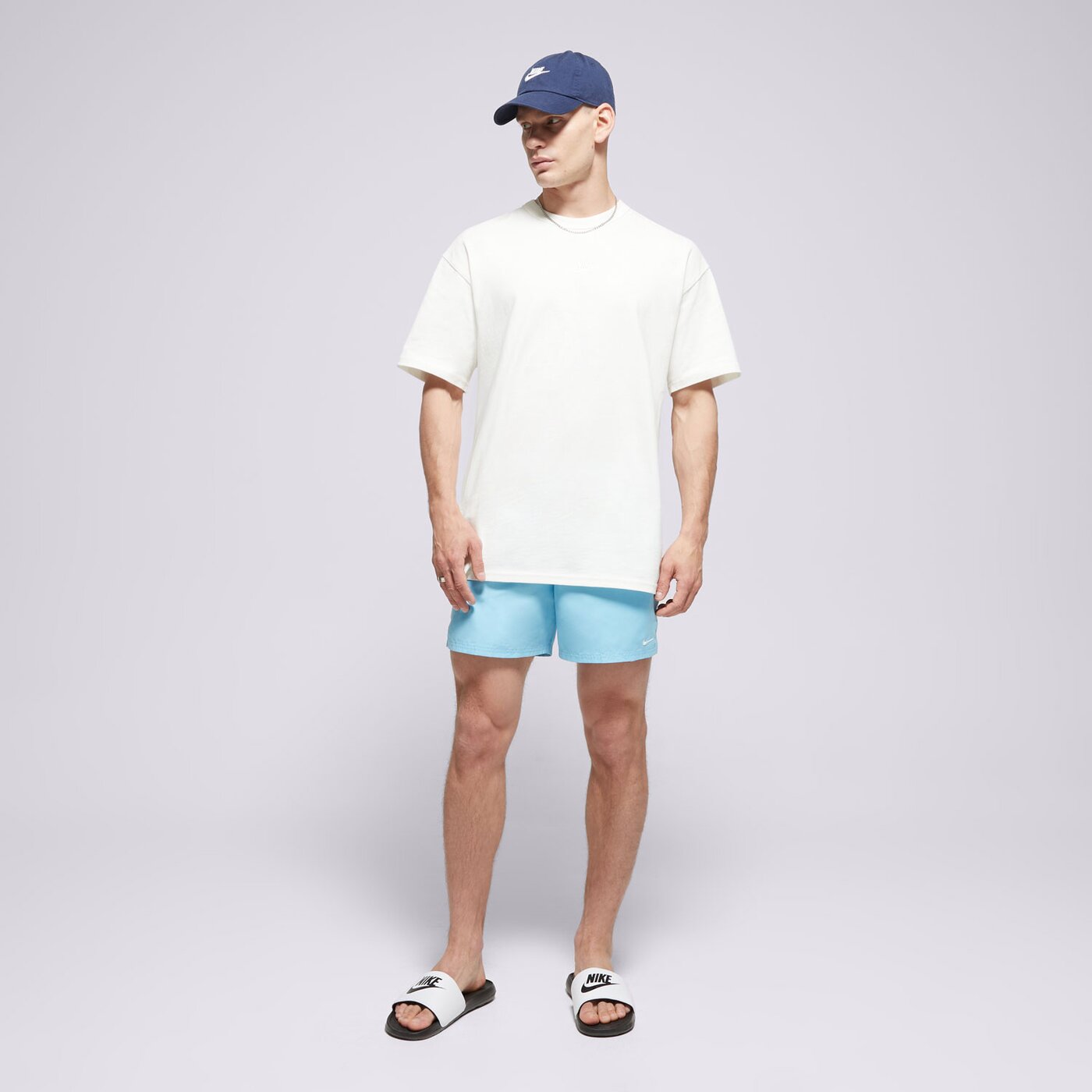 Мъжки къси панталони NIKE SWIM ШОРТИ NIKE ESSENTIAL 5" SHORTS nessa560-486 цвят тюркоазен