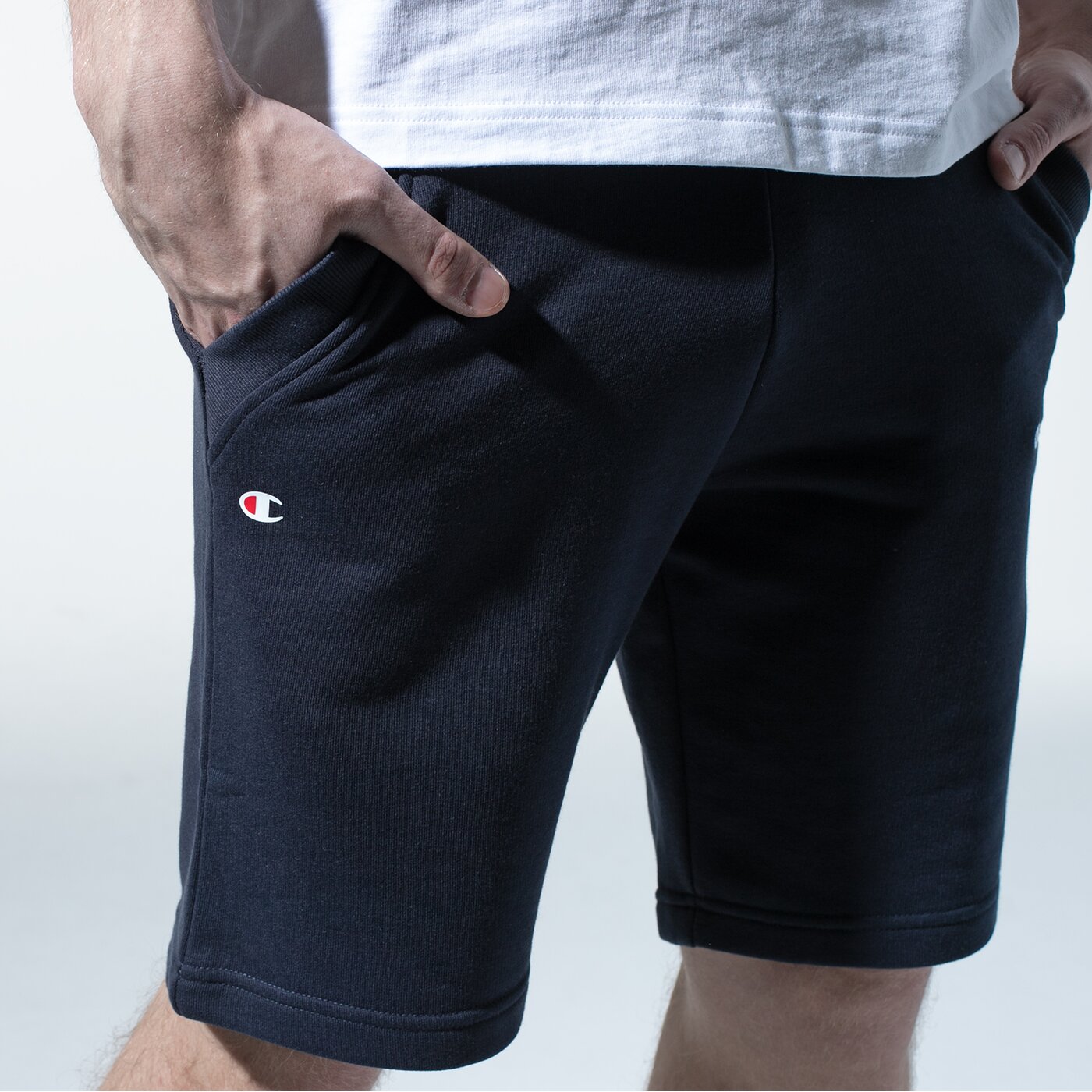 Мъжки къси панталони CHAMPION ШОРТИ LOGO SHORTS 215497bs501 цвят тъмносин
