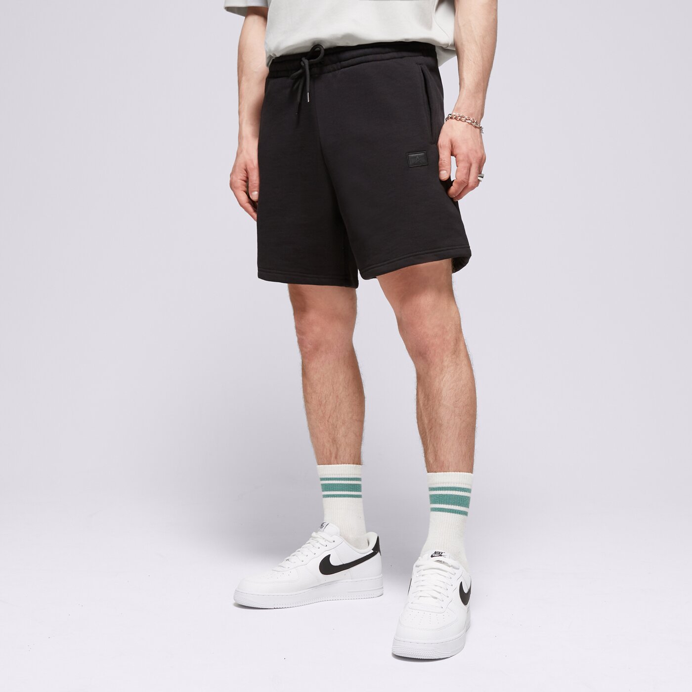 Мъжки къси панталони ALPHA INDUSTRIES ШОРТИ ALPHA ESSENTIALS RL SHORTS 14636303 цвят черен
