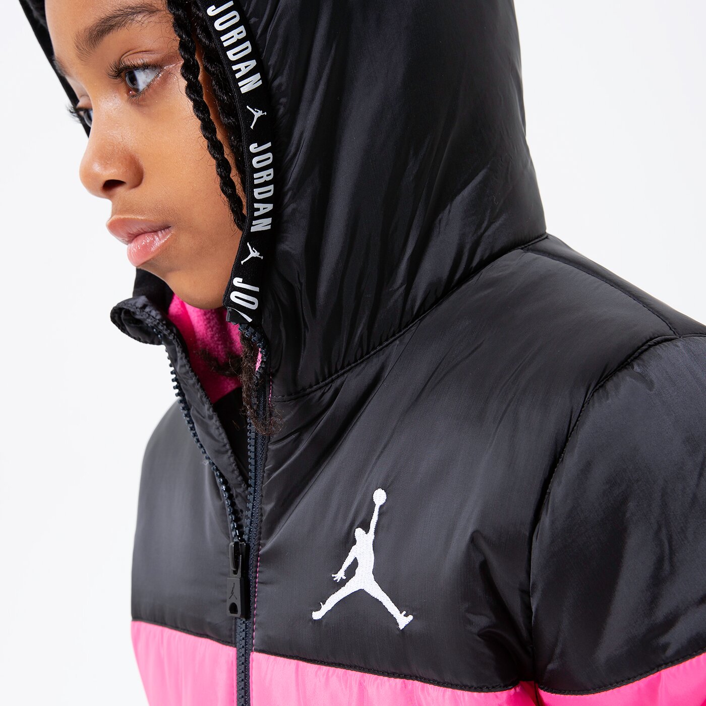 Детска преходно яке JORDAN ЯКЕ ЗИМНО BASIC POLY PUFFER GIRL 45b657-aa7 цвят розов