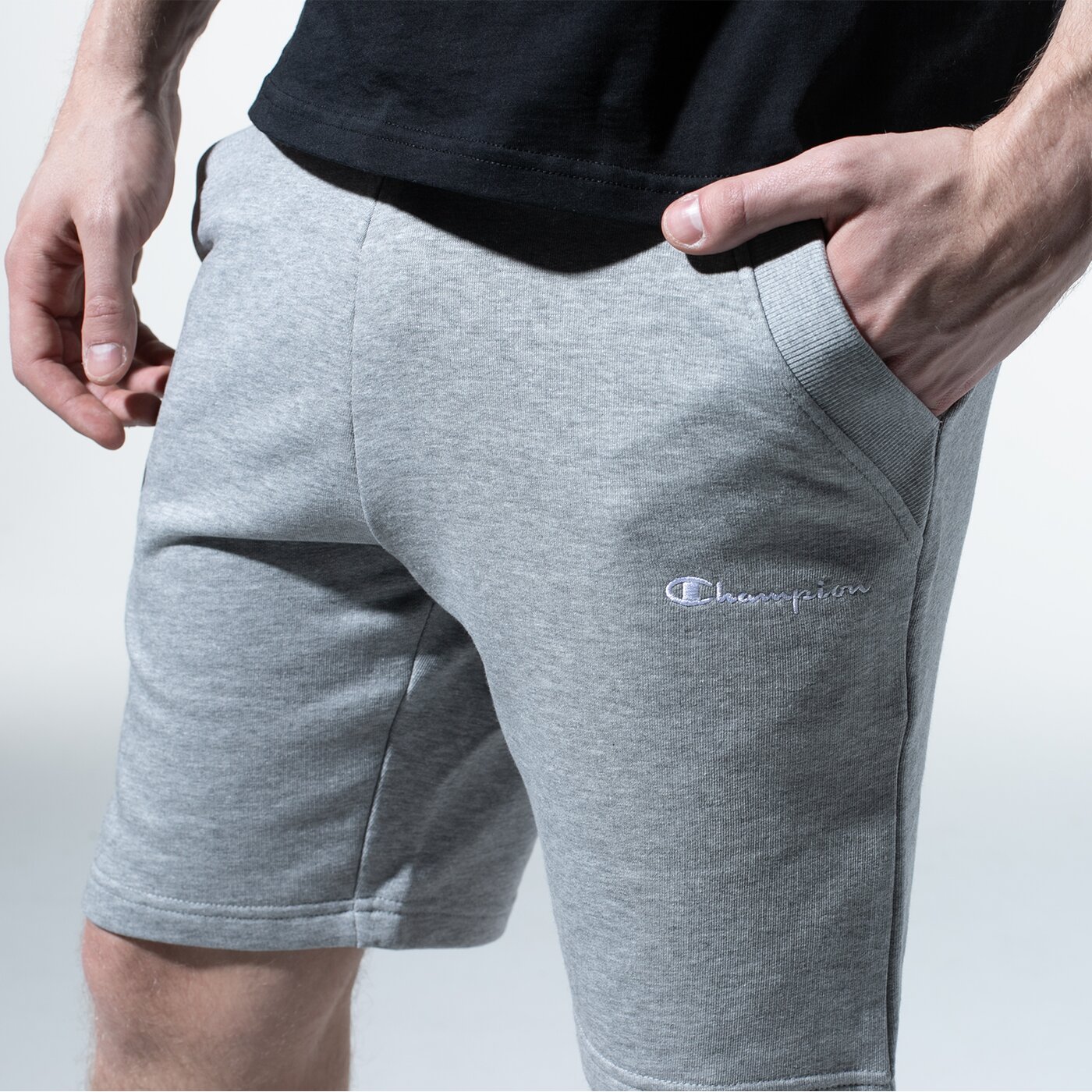 Мъжки къси панталони CHAMPION ШОРТИ BASIC SHORTS 214539em006 цвят сив