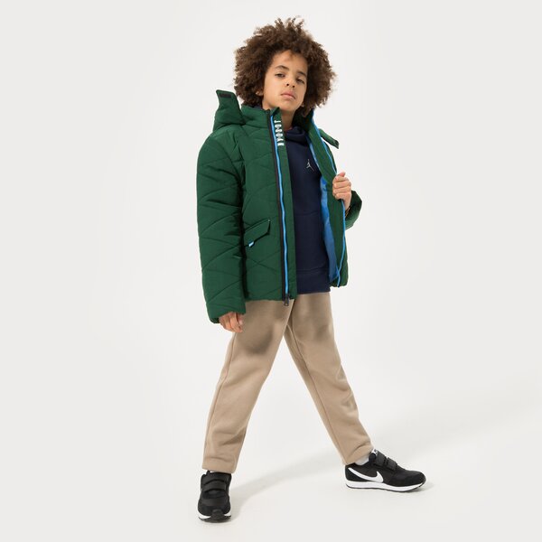 Детска преходно яке JORDAN ЯКЕ ЗИМНО DETACH HOOD PUFFER JACKET BOY 95b649-t17 цвят зелен