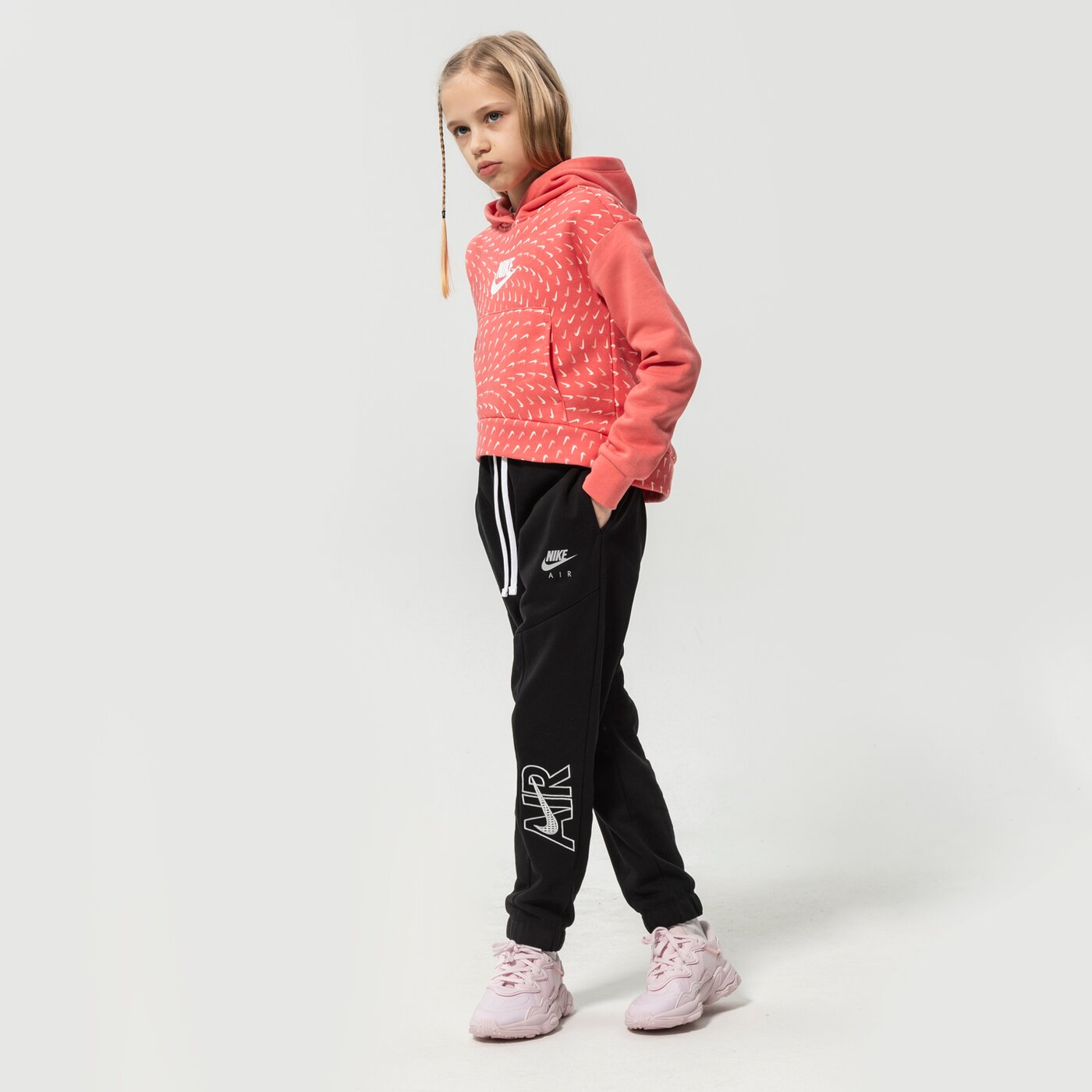 Детски суичър NIKE СУИТЧЪР С КАЧУЛКА G NSW FLC AOP HOODIE GIRL dm8231-603 цвят розов