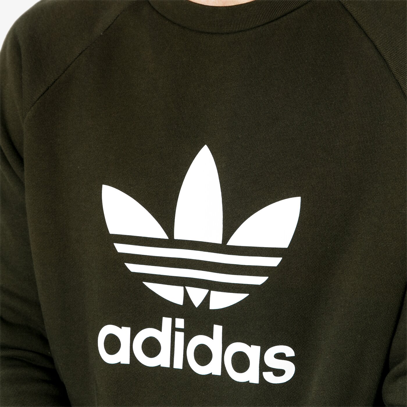 Мъжки суичър ADIDAS СУИТЧЪР TREFOIL CREW ADICOLOR dm7834 цвят каки