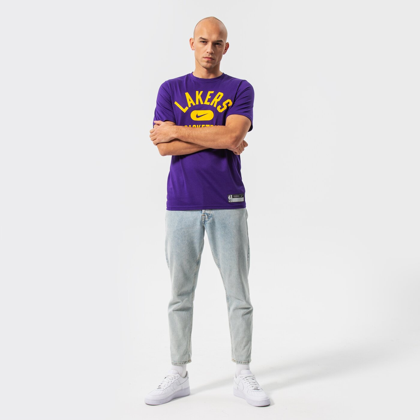 Мъжка тениска NIKE ТЕНИСКА LAL M NK DF ES PRT GPX SS TEE NBA da5925-547 цвят виолетов