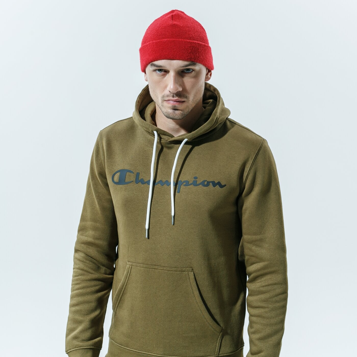 Мъжки суичър CHAMPION СУИТЧЪР С КАЧУЛКА HOODED SWEATSHIRT 214743ms549 цвят каки