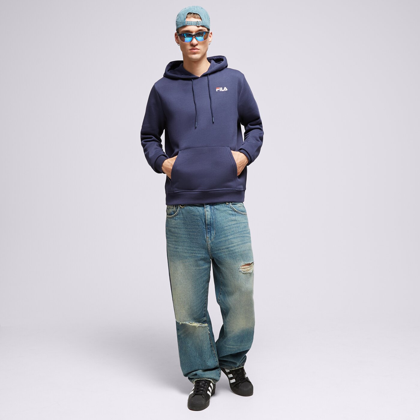 Мъжки суичър FILA СУИТЧЪР С КАЧУЛКА RENDER fw23spm198410 цвят тъмносин