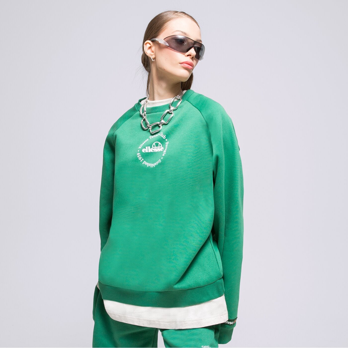 Мъжки суичър ELLESSE СУИТЧЪР VOLIERO SWEATSHIRT GREEN sgr17619503 цвят зелен