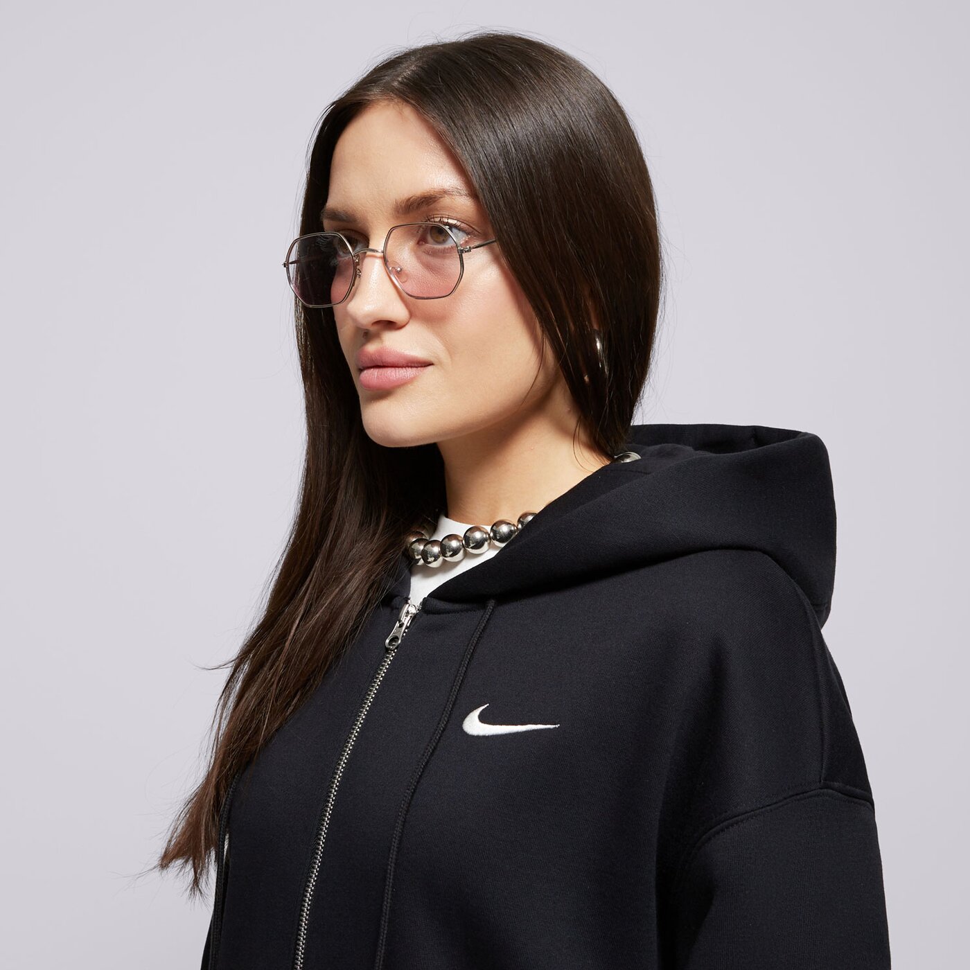 Дамски суичър NIKE СУИТЧЪР СЪС ЗАКОПЧАВАНЕ W NSW   PHNX FLC FZ OS HOODIE P dq5758-010 цвят черен