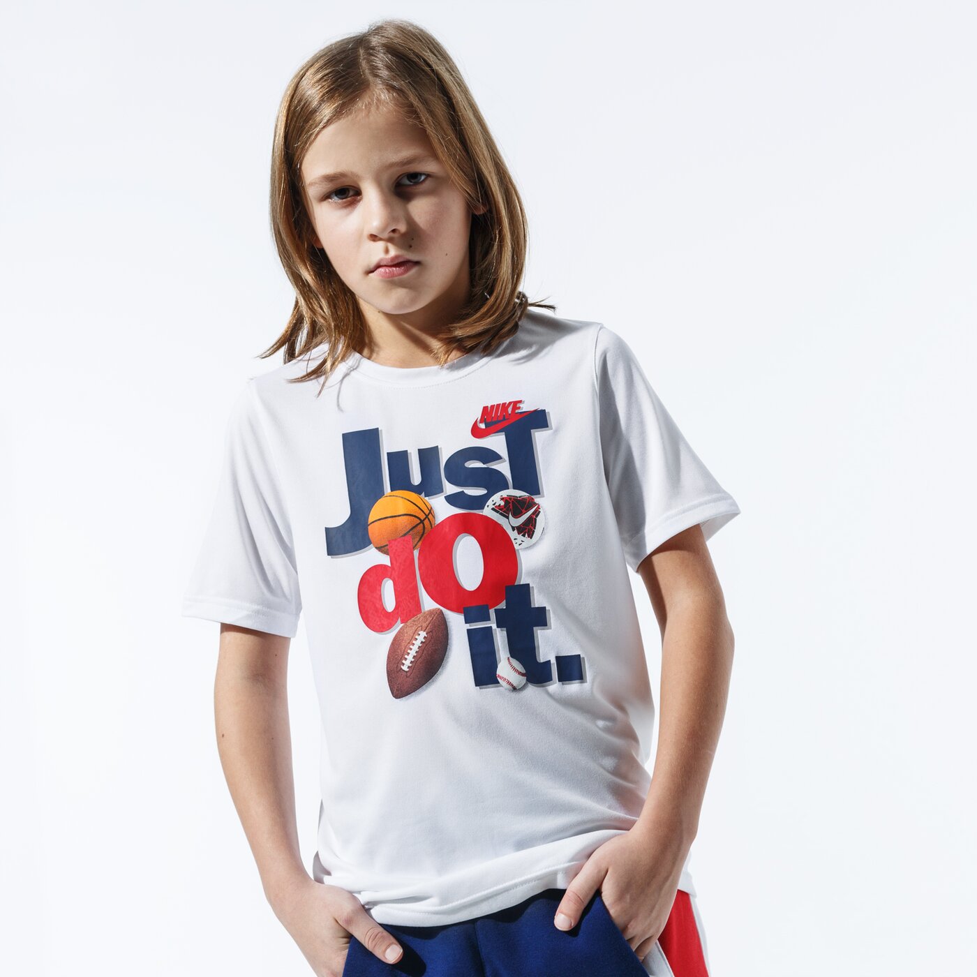 Детска тениска NIKE ТЕНИСКА B NK DRY TEE LEG JDI SPORTS ck5763-100 цвят бял